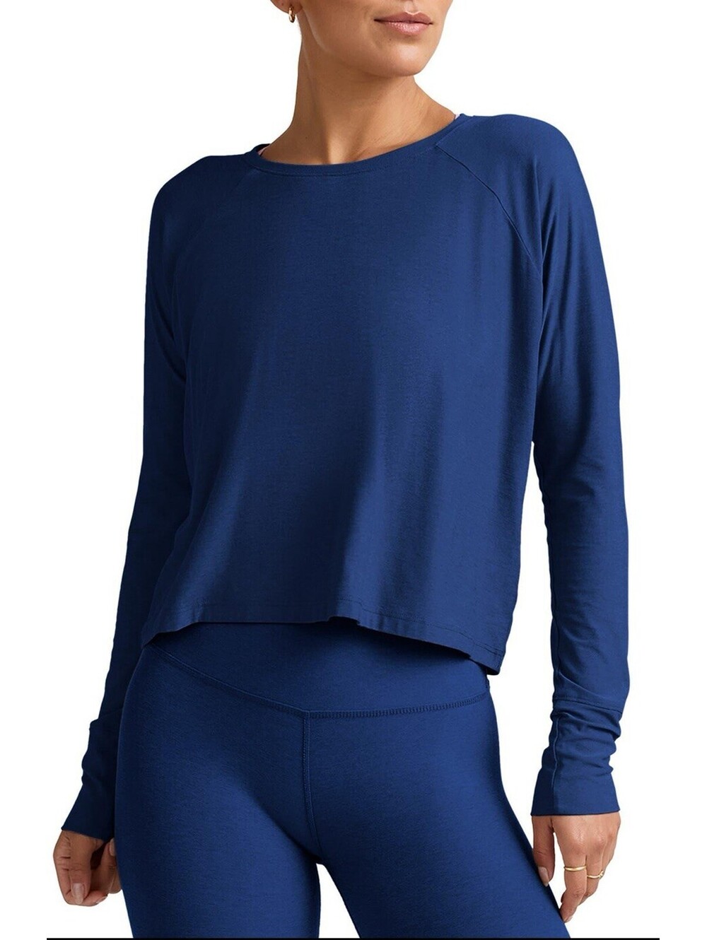 Beyond Yoga Featherweight Daydreamer Pullover Womens Blue Long Sleeve Size Small